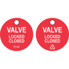 BRADY - Cartellino Valve Locked CLOSED