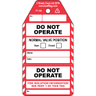 BRADY - Do Not Operate – Cartellino per valvole in 2 parti 306767
