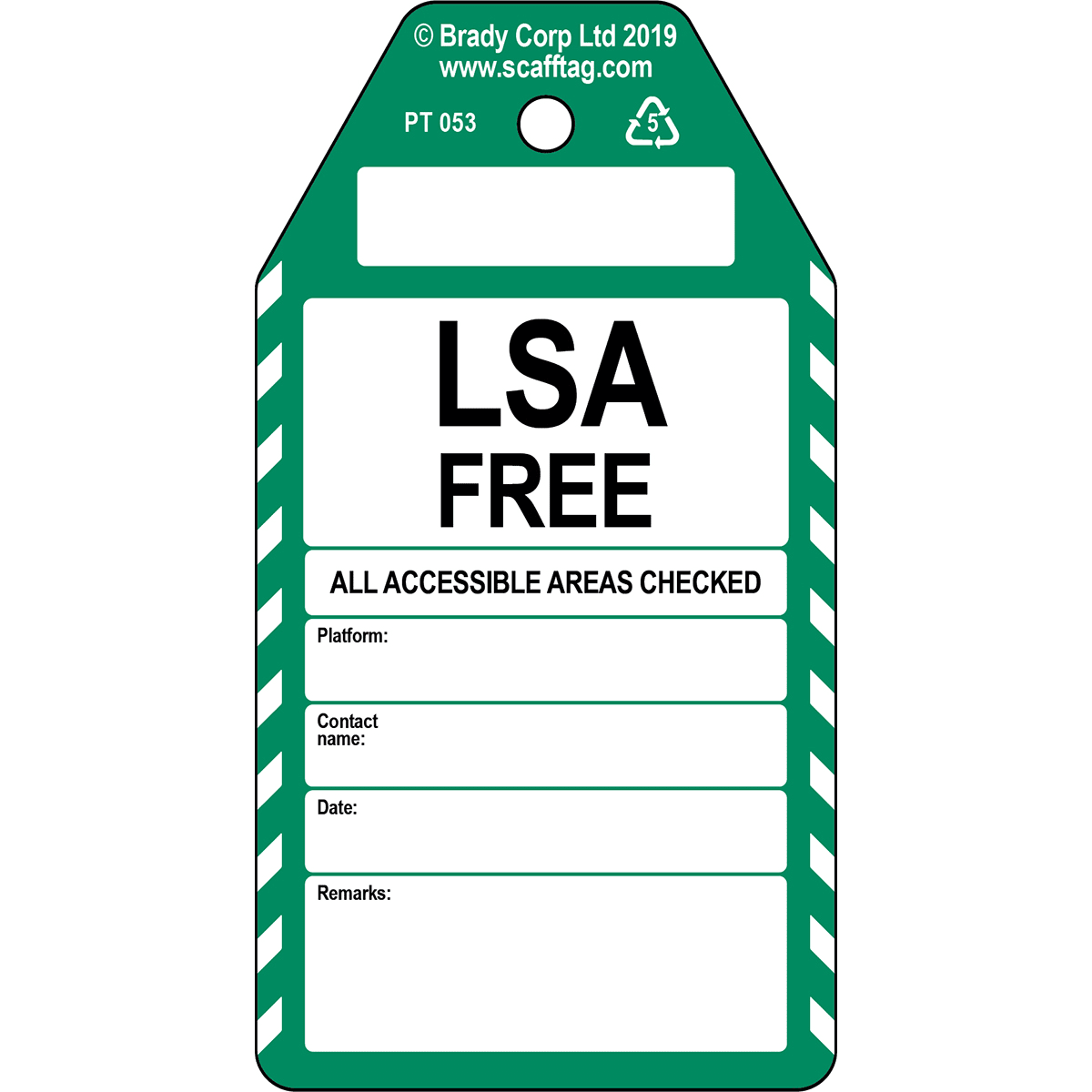 BRADY - Cartellino LSA Free