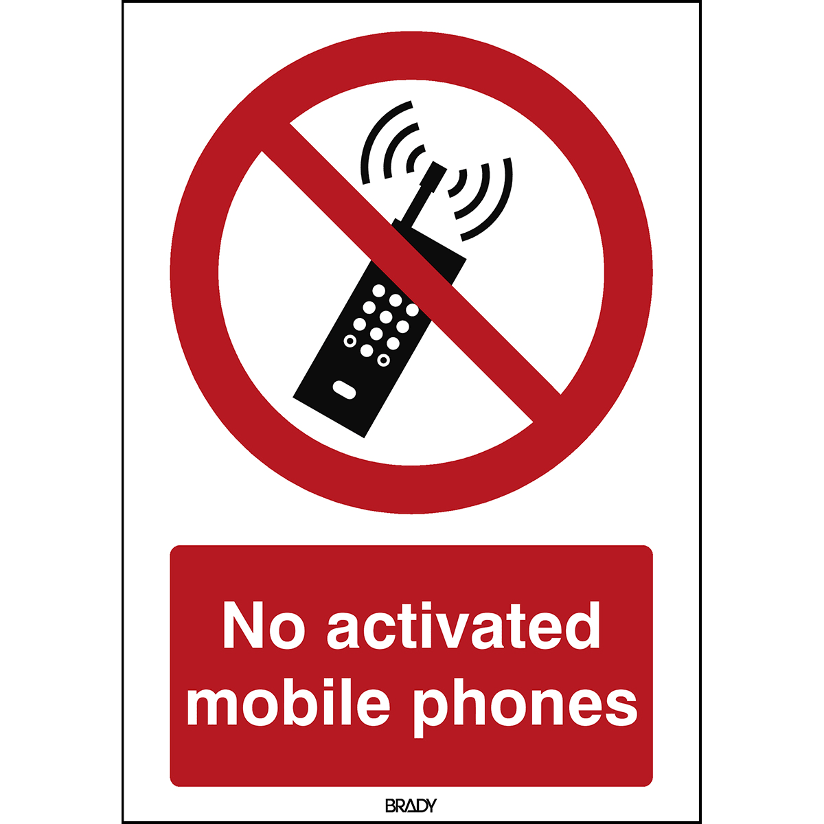 BRADY - Segnaletica di sicurezza ISO - Divieto di cellulari accesi