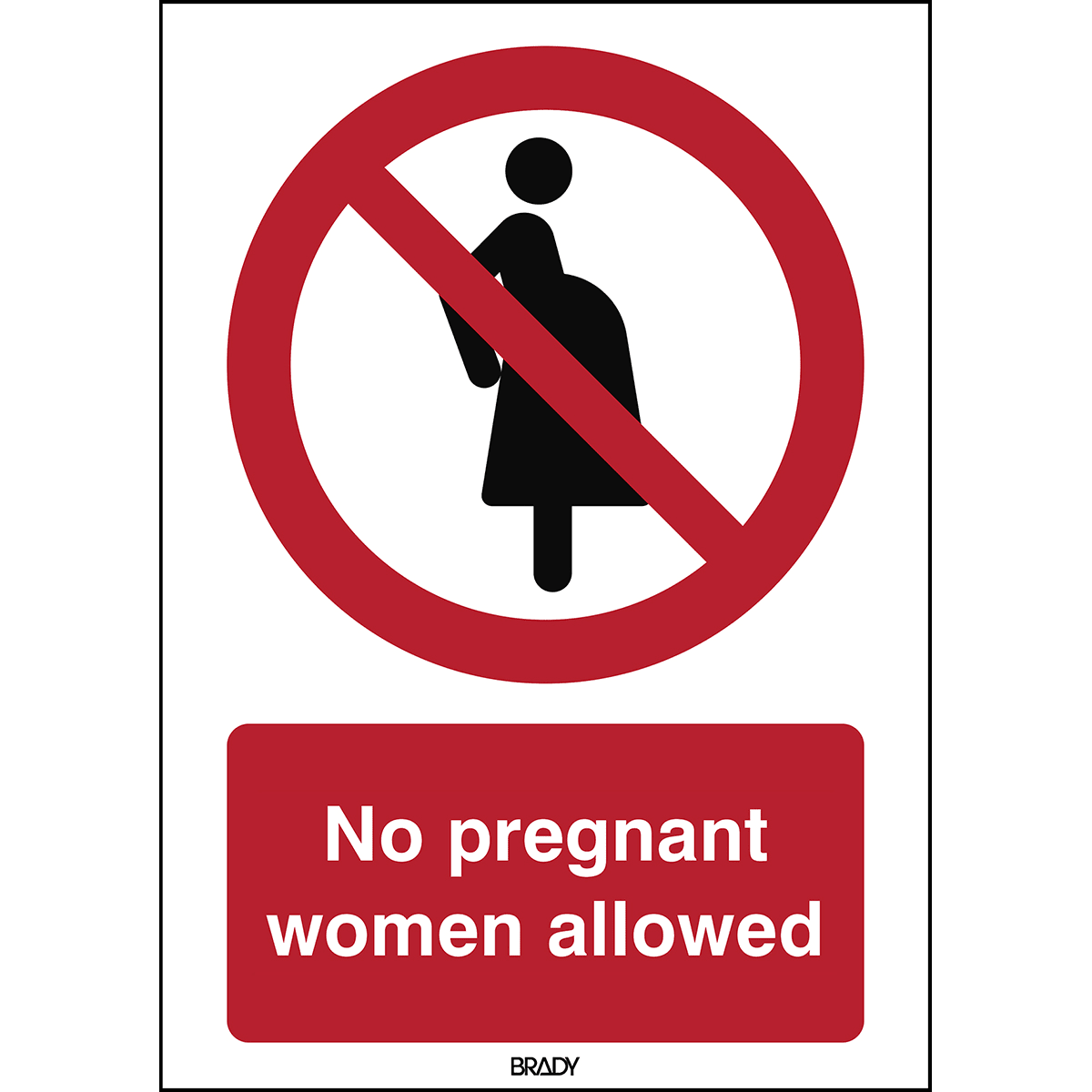 BRADY - Segnaletica di sicurezza ISO - Divieto per donne in gravidanza