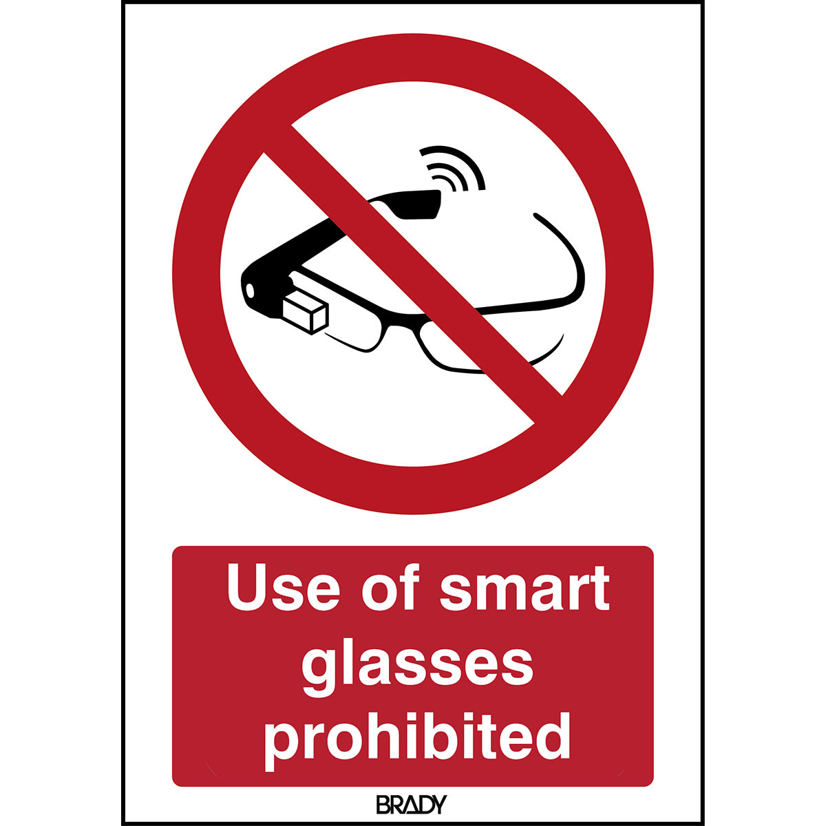 BRADY - Segnaletica di sicurezza ISO - Proibito l’uso degli smart glass