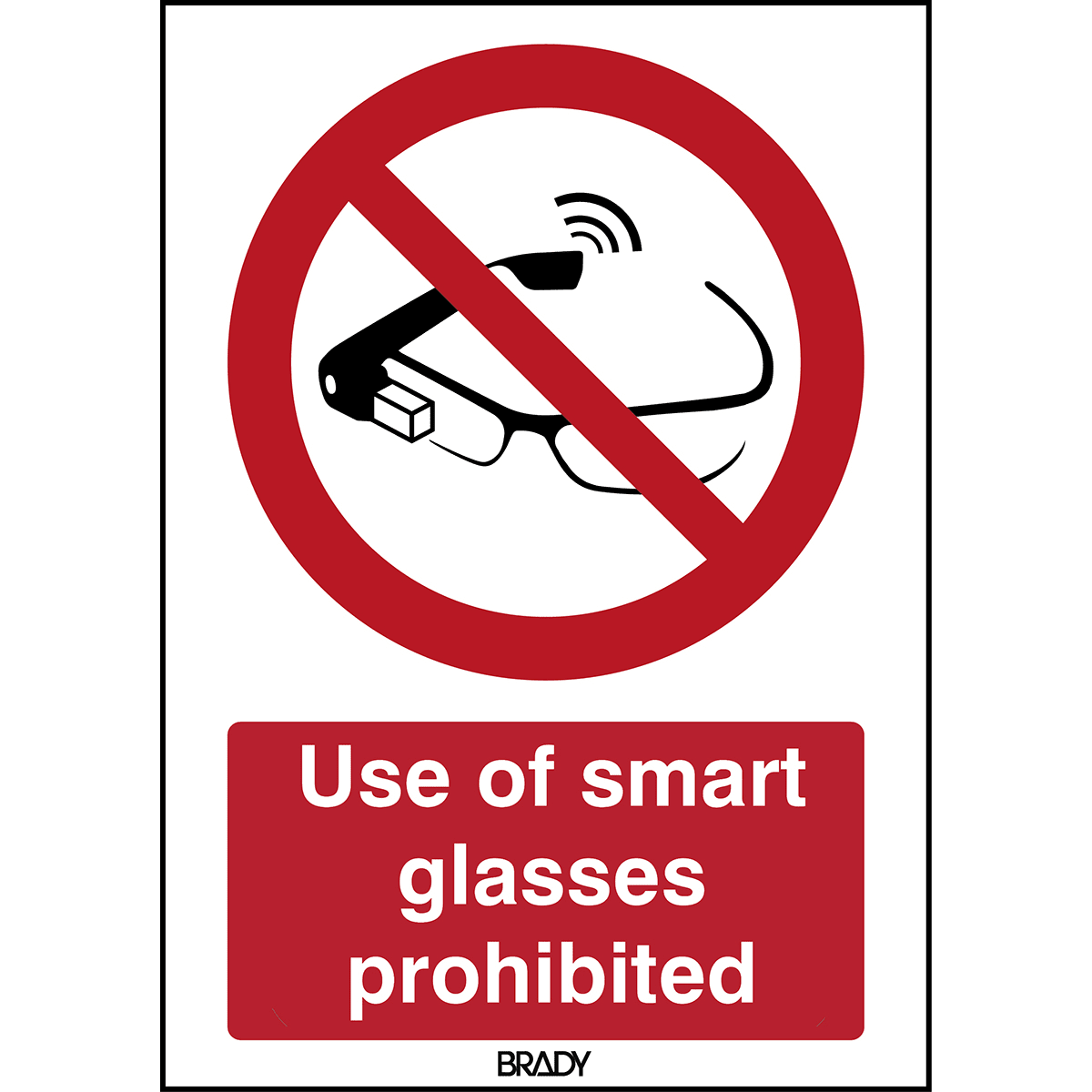 BRADY - Segnaletica di sicurezza ISO - Proibito l’uso degli smart glass