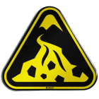 BRADY - Segnaletica di sicurezza ISO - Attenzione; Zona di flussi detritici 311451