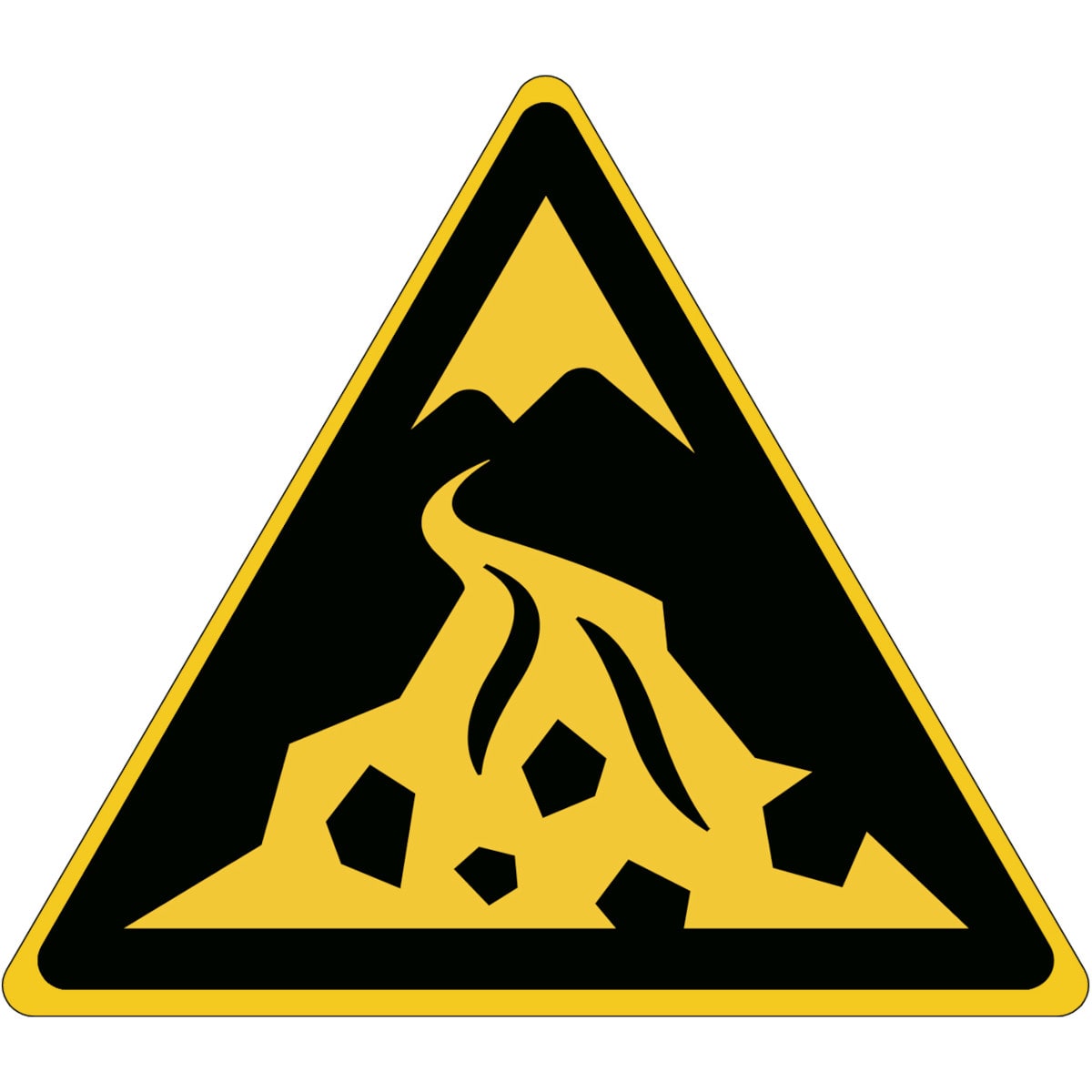 BRADY - Segnaletica di sicurezza ISO - Attenzione; Zona di flussi detritici 311452