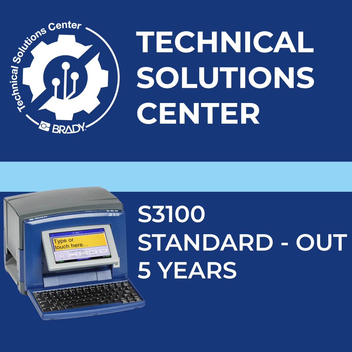 BRADY - Contratto di assistenza S3100 Standard Out 5 anni