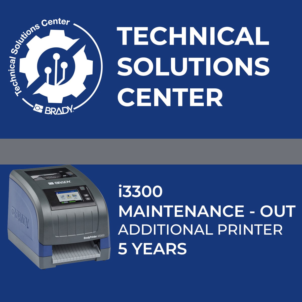 BRADY - Contratto di assistenza i3300 Maintenance Out stampante aggiuntiva 5 anni 321445