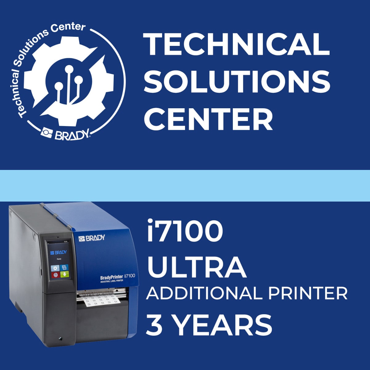 BRADY - Contratto di assistenza i7100 Ultra stampante aggiuntiva 3 anni