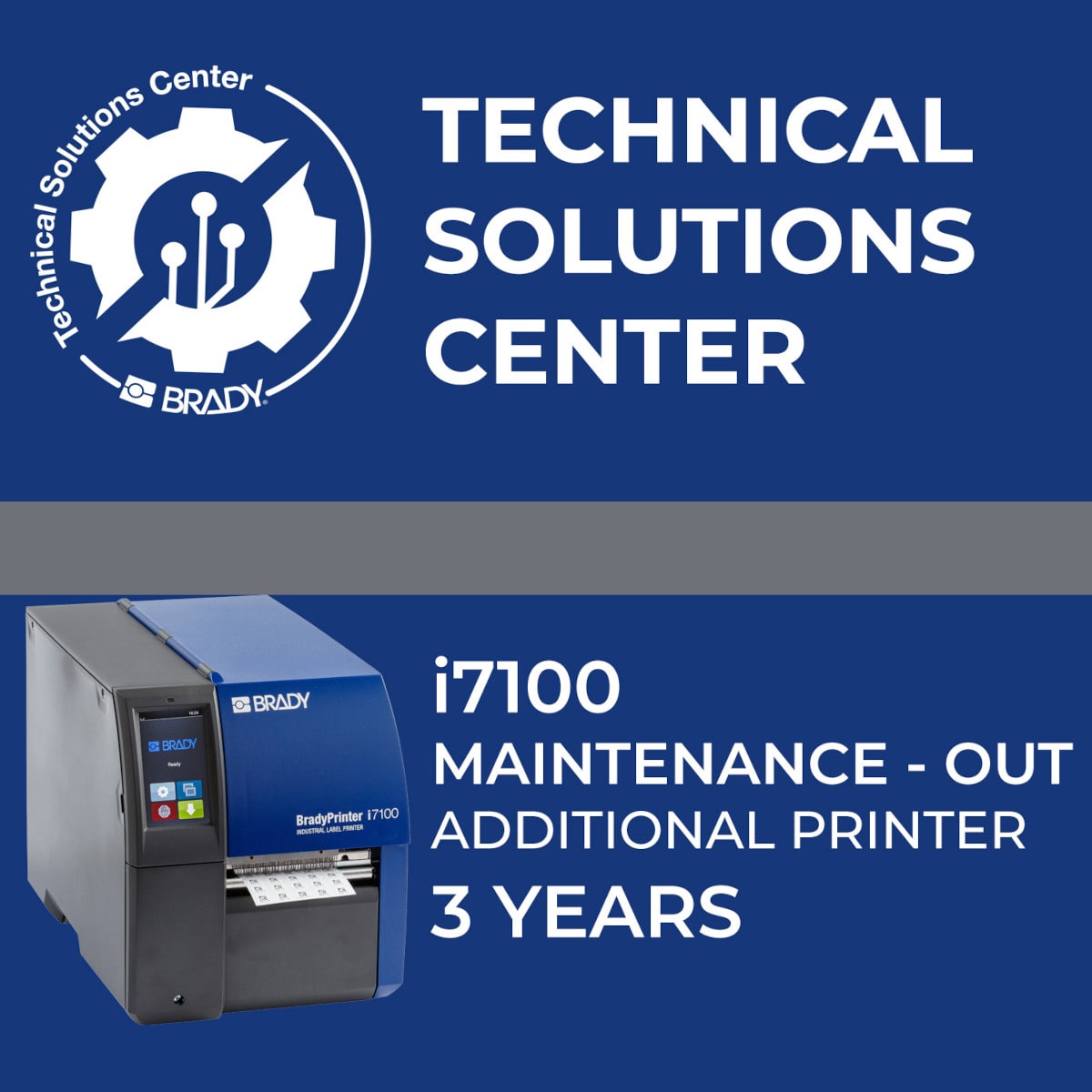 BRADY - Contratto di assistenza i7100 Maintenance Out stampante aggiuntiva 3 anni