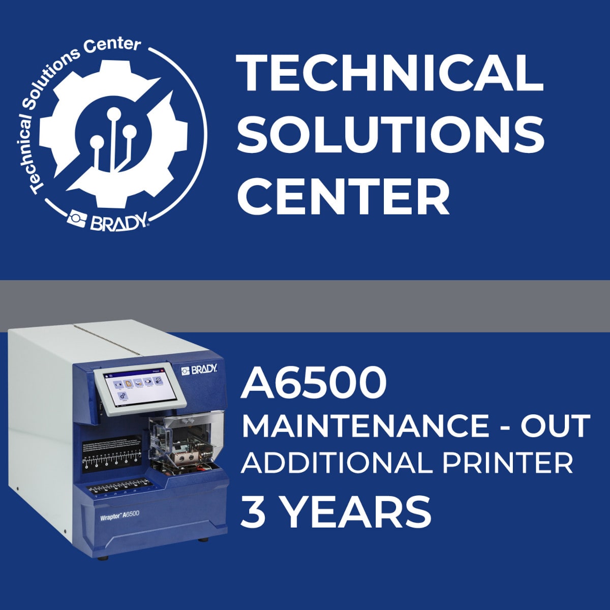 BRADY - Contratto di assistenza A6500 Maintenance Out stampante aggiuntiva 3 anni 321574