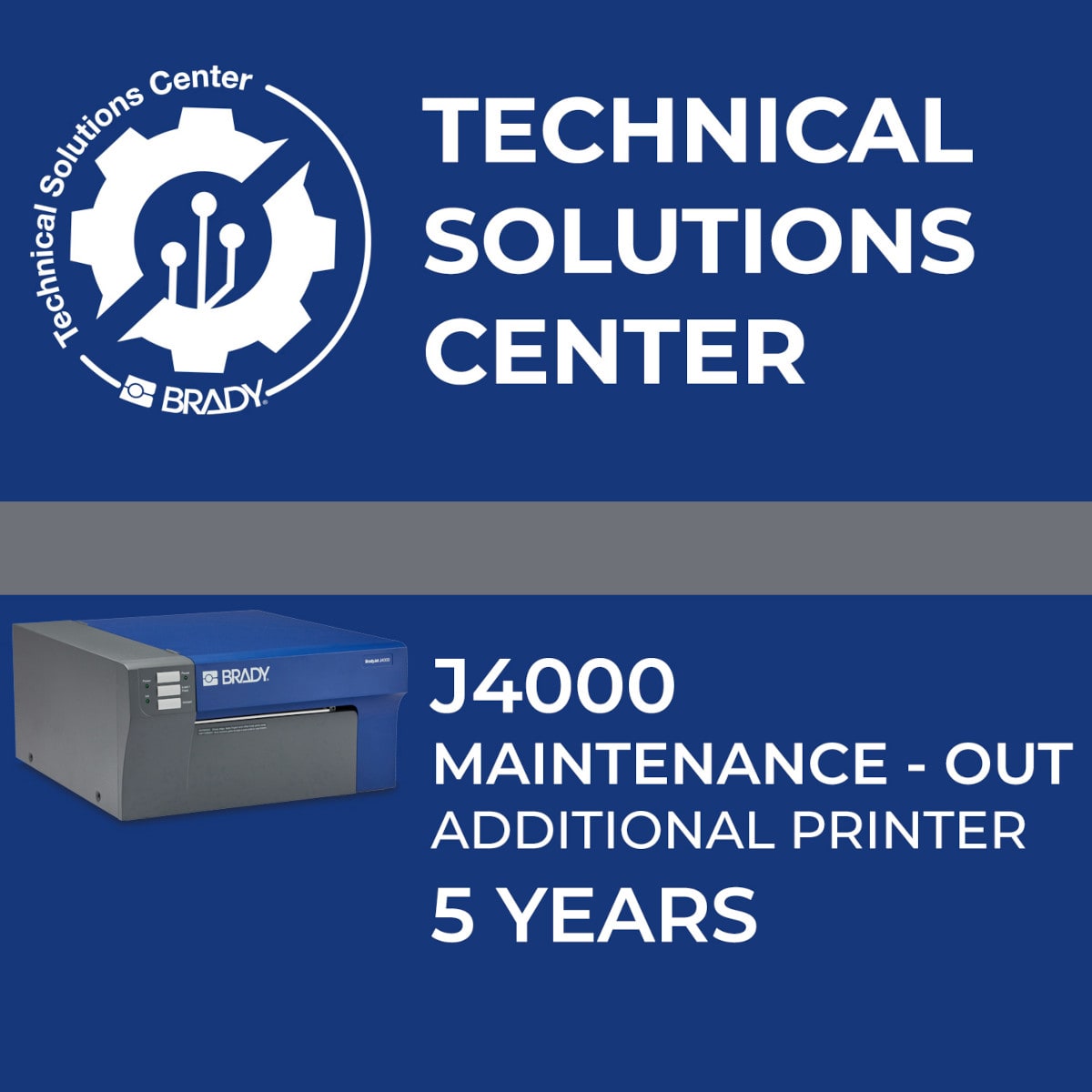 BRADY - Contratto di assistenza J4000 Maintenance Out stampante aggiuntiva 5 anni 321653