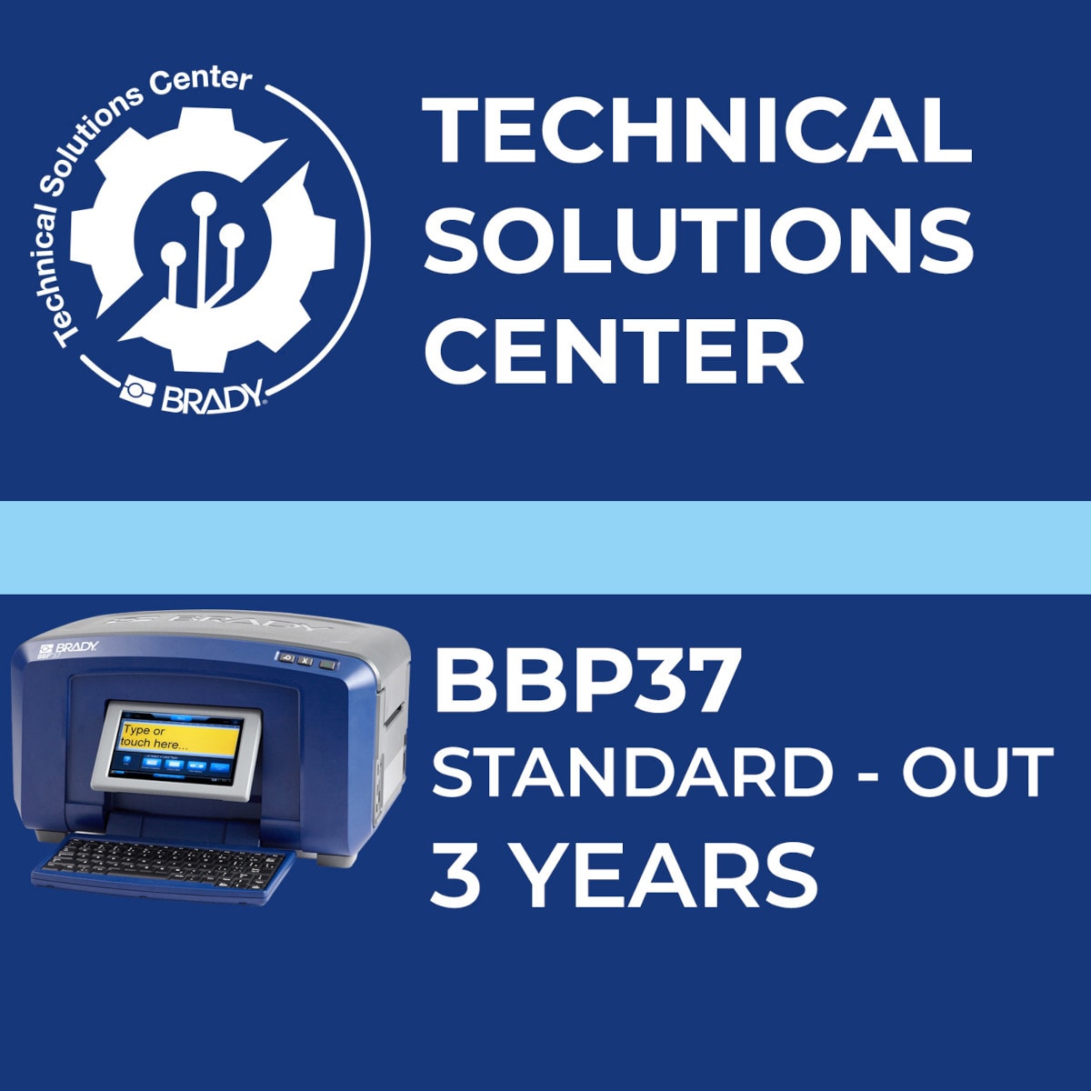BRADY - Contratto di assistenza BBP37 Standard Out 3 anni