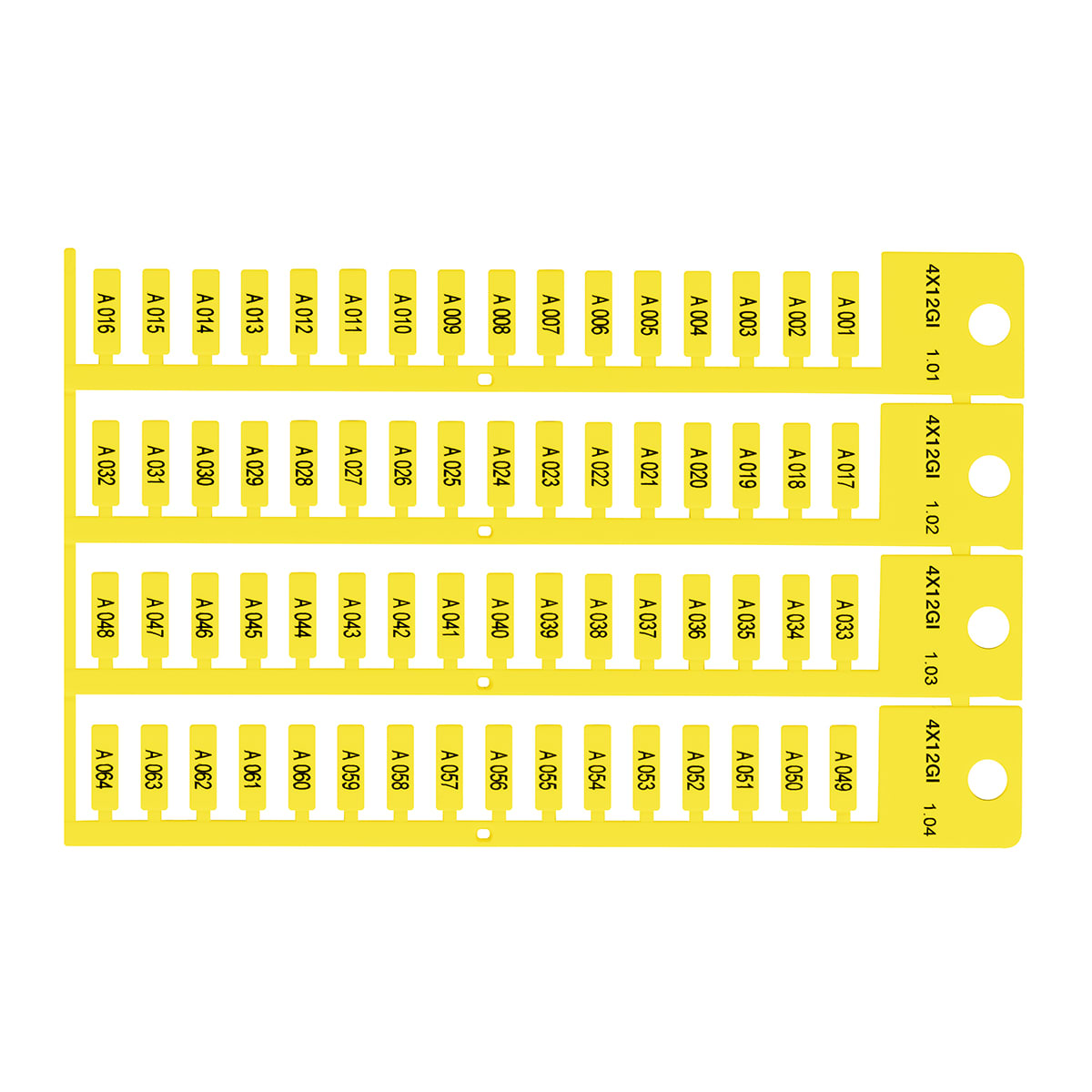 BRADY - Targhetta 4x12 4 steli giallo