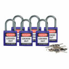 BRADY - Lucchetti di sicurezza compatti Brady con arco da 25 mm – chiavi diverse