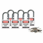 BRADY - Lucchetti di sicurezza compatti Brady con arco da 25 mm – chiavi diverse
