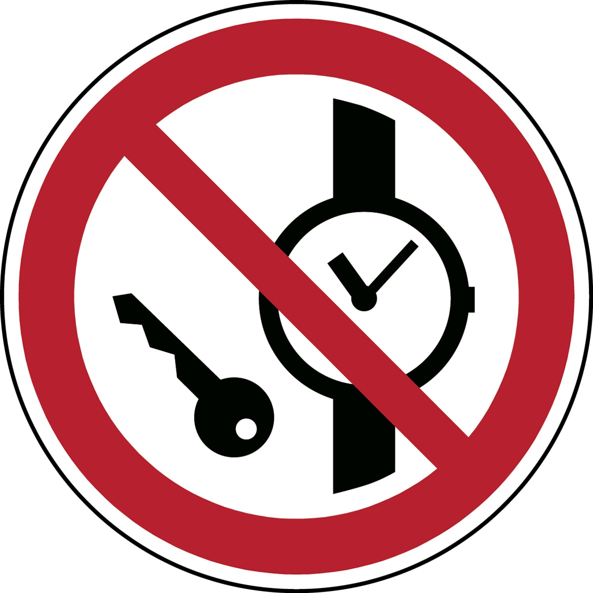 BRADY - Segnaletica di sicurezza ISO – Vietato entrare con orologi od oggetti metallici
