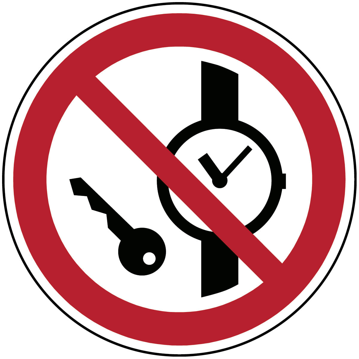 BRADY - Segnaletica di sicurezza ISO – Vietato entrare con orologi od oggetti metallici