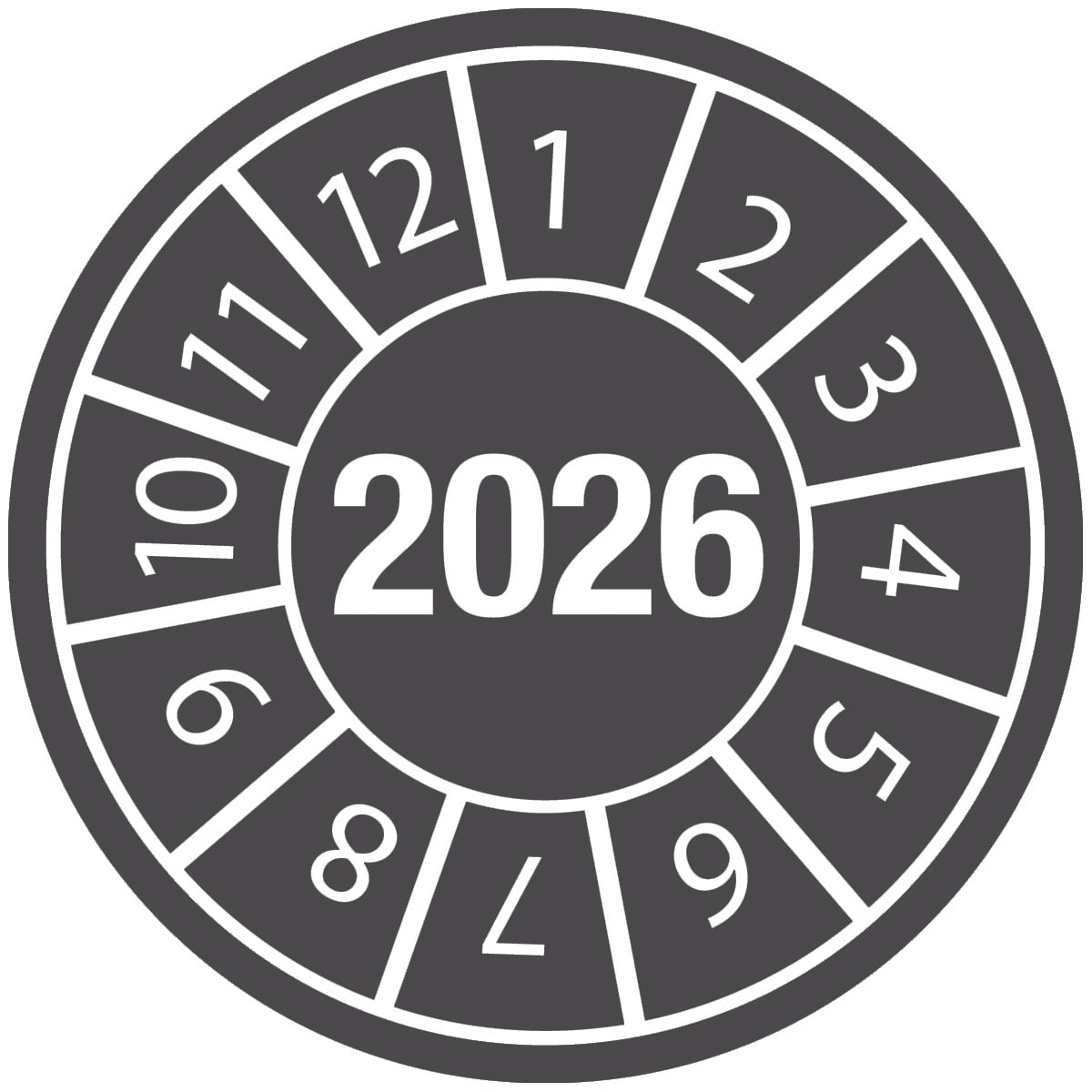 BRADY - Etichette antimanomissione con data di ispezione Anno 2026