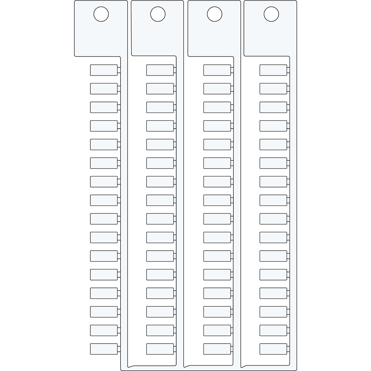 BRADY - Targhetta 4x10 4 steli bianco SA4X10