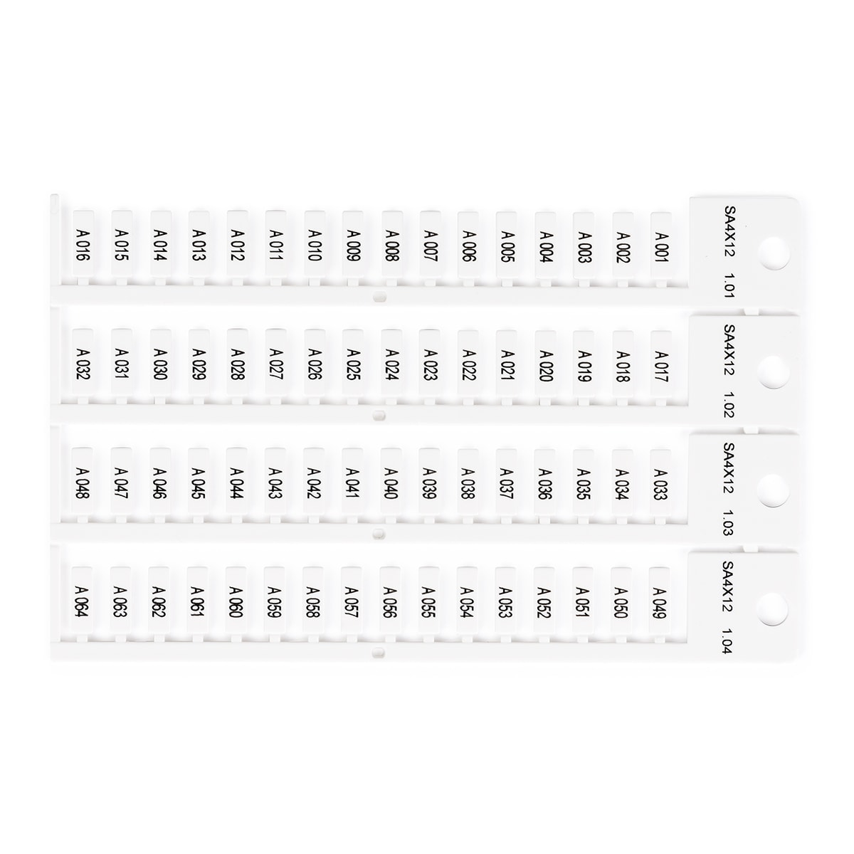 BRADY - Targhetta 4x12 4 steli bianco SA4X12