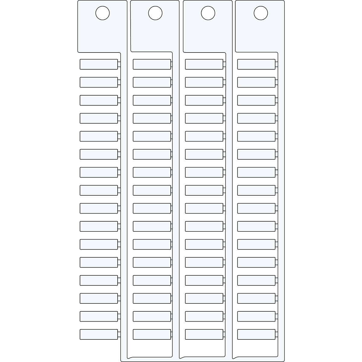 BRADY - Targhetta 4x15 4 steli bianco SA4X15