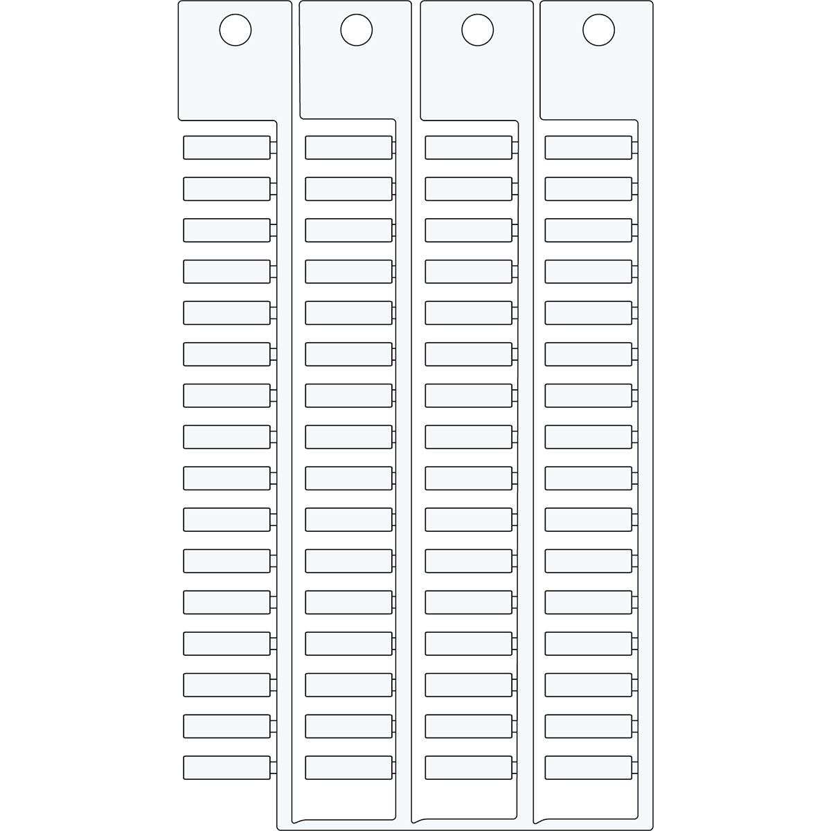 BRADY - Targhetta 4x15 4 steli bianco SA4X15