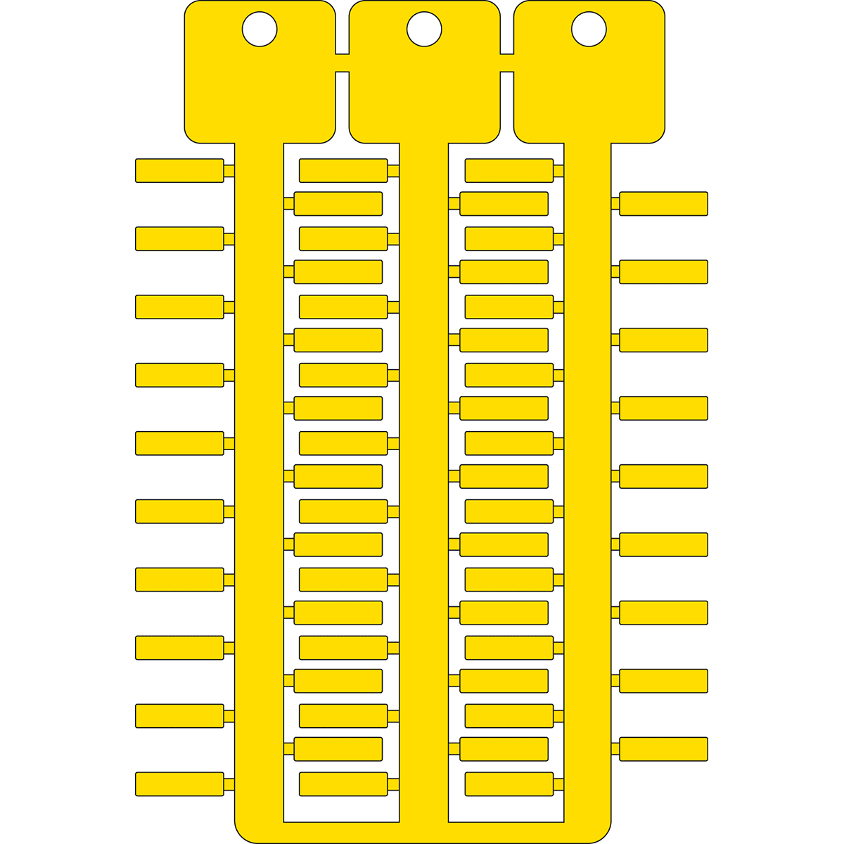 BRADY - Targhetta 4x15 4 steli giallo