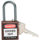 BRADY - Lucchetti per lockout compatti Brady - 6 pezzi, arco 38 mm, chiavi diverse.