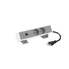 BTICINO - Multiprese per scrivania equipaggiate con prese e caricatori USB MatixGO - 8 moduli - Finitura coperchio: grigio