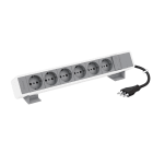 BTICINO - Multiprese per scrivania equipaggiate con prese e interrutore bipolare MatixGO - 12 moduli - Finitura coperchio: grigio 1508664WG