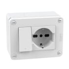 BTICINO - Scatola IP40 3 moduli - con interruttore + presa std. Germania