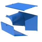 LEGRAND - Curva sinistra in discesa a 90. Altezza: 50 mm