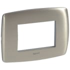 BTICINO - VELA tonda - placca alluminio satinato 3 moduli