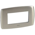 BTICINO - VELA tonda - placca alluminio satinato 4 moduli