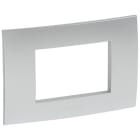 BTICINO - VELA quadra - placca SILVER METALLIZZATI 3 moduli