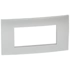 BTICINO - VELA quadra - placca SILVER METALLIZZATI 4 moduli