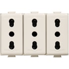 BTICINO - Presa triplex bipasso 2P+T 10/16A