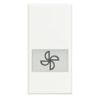 BTICINO - tasto serigrafato \'aspiratore\' illuminabile - 1 modulo - bianco