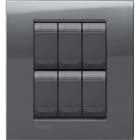 BTICINO - Placca quadra Livinglight 3+3 moduli