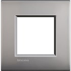 BTICINO - placca AIR 2 moduli - nichel satinato - materiale metallo