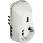 BTICINO - Adattatore B3 bianco - 2 prese 10A e 1 presa tedesca 1 presa USB