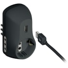 BTICINO - Adattatore B3 antracite - 2 prese 10A e 1 presa tedesca 1 presa USB
