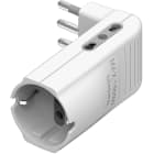 BTICINO - Adattatore Corner salvaspazio bianco 2 prese bipasso 10/16A e 1 presa tedesca