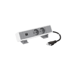 BTICINO - Multiprese per scrivania equipaggiate con prese e caricatori USB MatixGO - 8 moduli - Finitura coperchio: grigio