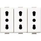 BTICINO - Presa triplex bipasso 2P+T 10/16A