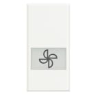 BTICINO - tasto serigrafato \'aspiratore\' illuminabile - 1 modulo - bianco