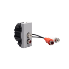 BTICINO - Doppio connettore tipo RCA - con collari colore rosso e bianco