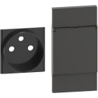 BTICINO - Cover con sportello + top, per prese franco/belga