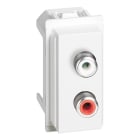 BTICINO - Modulo doppio RCA - 1 modulo, Bianco