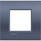 BTICINO - placca AIR 2 moduli - blue moon - materiale metallo